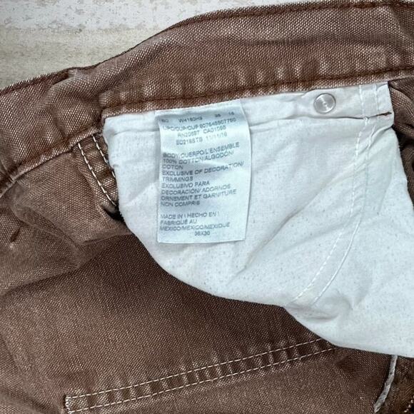 Vintage Y2K Dickies Carpenter Pants 36x30 Baggy Chocolate Brown Canvas Paint - Picture 4 of 6